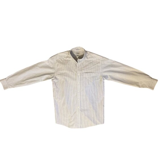 L.L.Bean Men's Button Down Long Sleeve Collared White and Blue Striped Shirt Siz - Picture 15 of 15